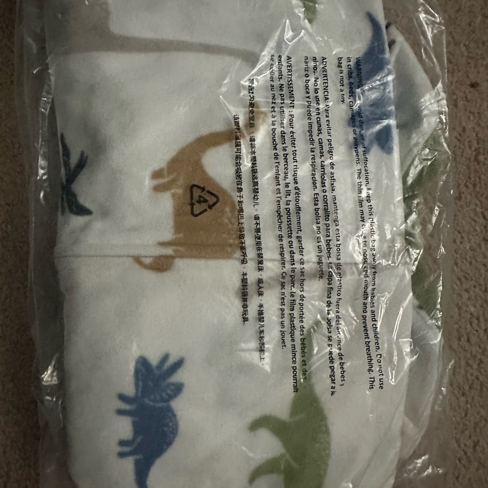Carters fleece Dinosaur Print footie NWT - Picture 2 of 2